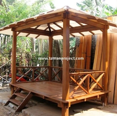 Jasa Pembuatan Saung Gazebo | Saung Bambu atau Gazebo Kayu - Tamanproject